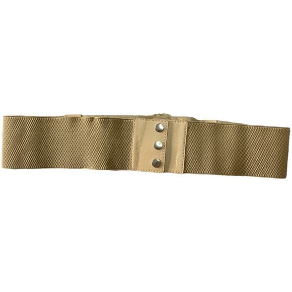 Tan 3" Wide Knot Elastic Band Belt Women's Size M/L - Picture 2 of 3